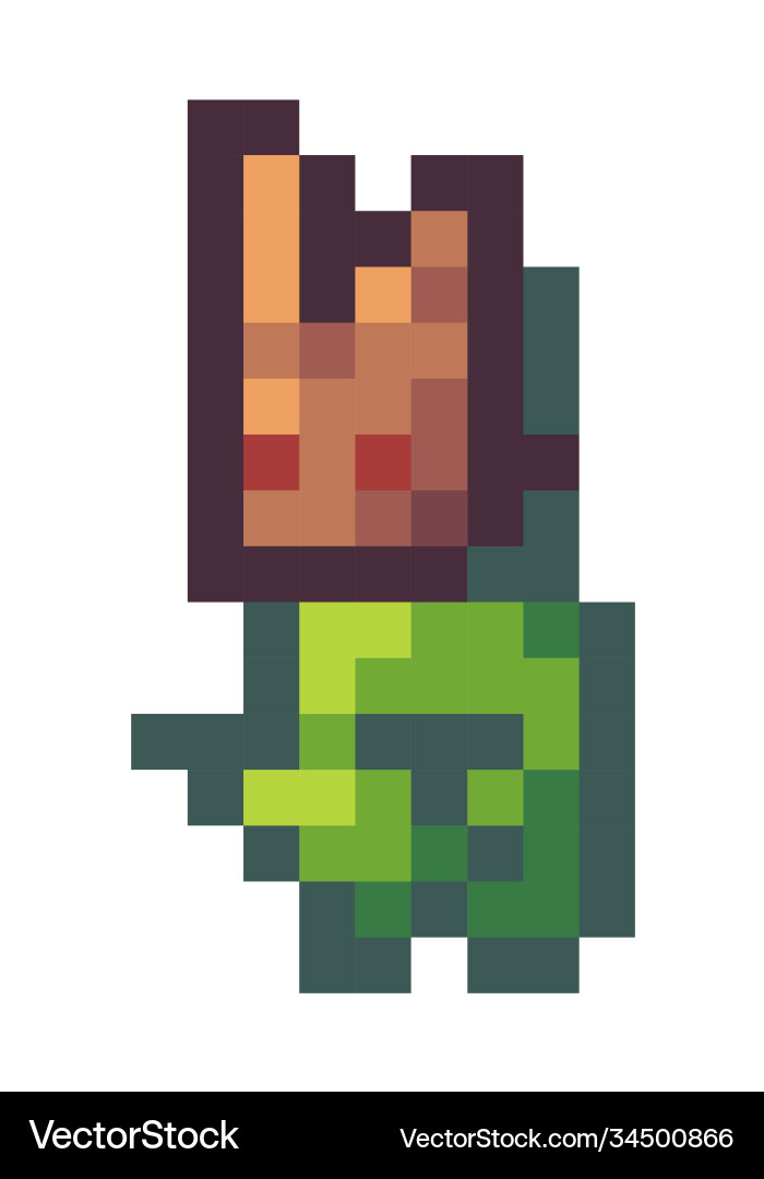Pixel geek character art style 8-bit Pixel geek character art style 8-bit vector image