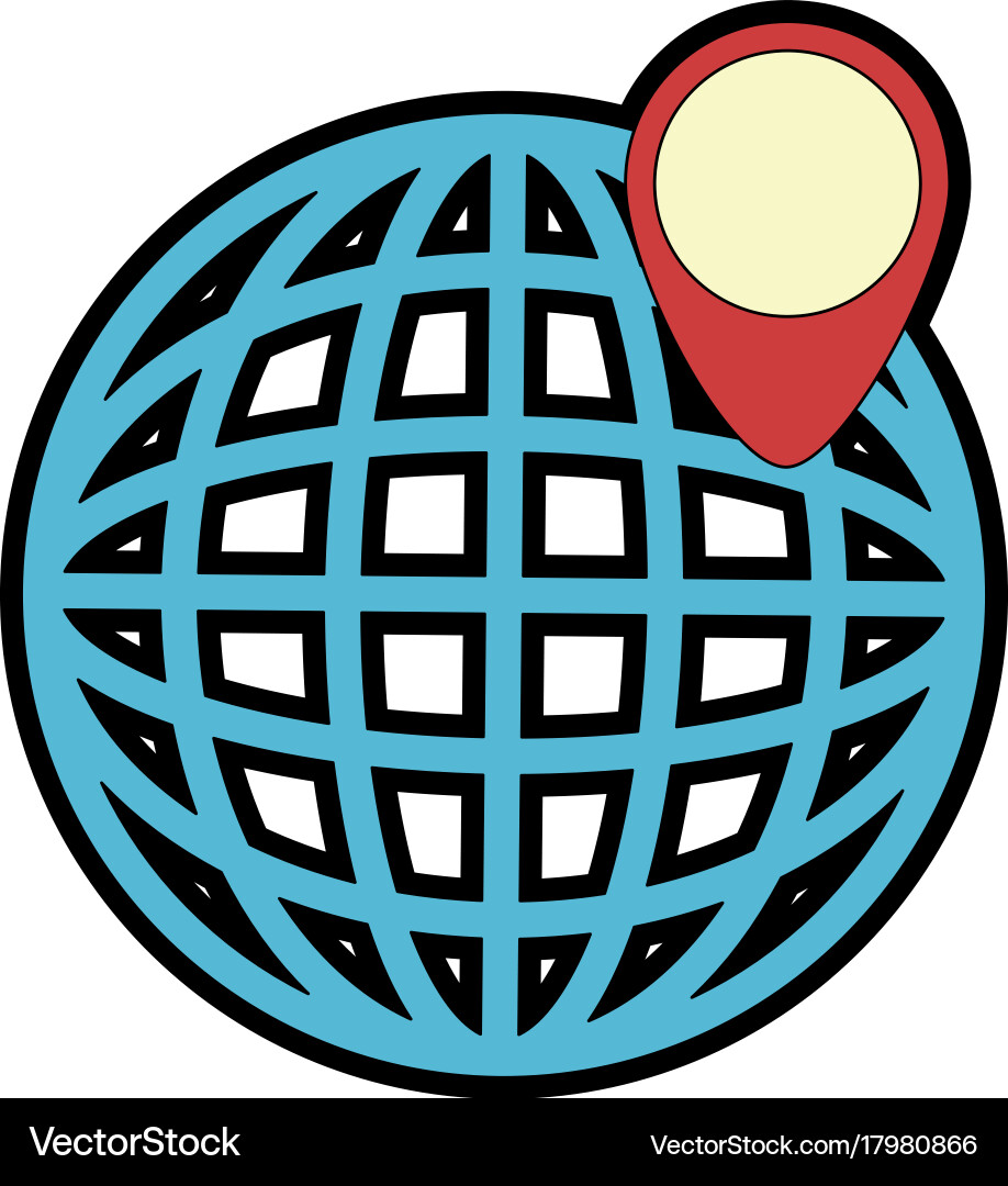 Planet with pointer location Vector Image