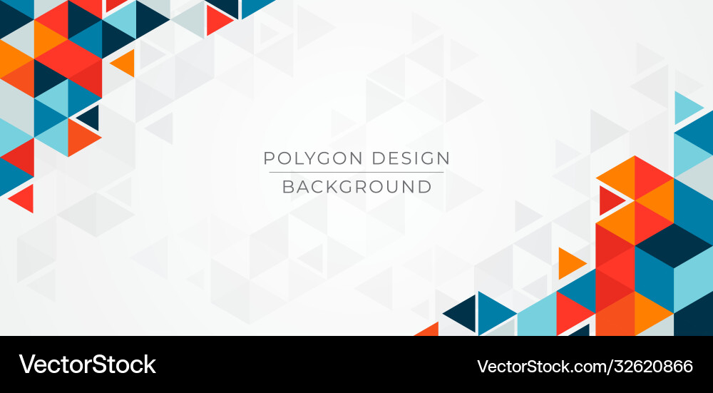 Polygon colorful design triangle shape pattern vector image