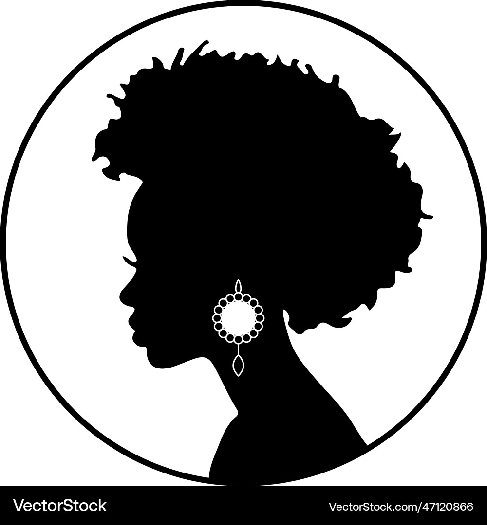 Profil silhouette cameo von schön schwarz frau Profil silhouette cameo von schön schwarz frau vektorbild
