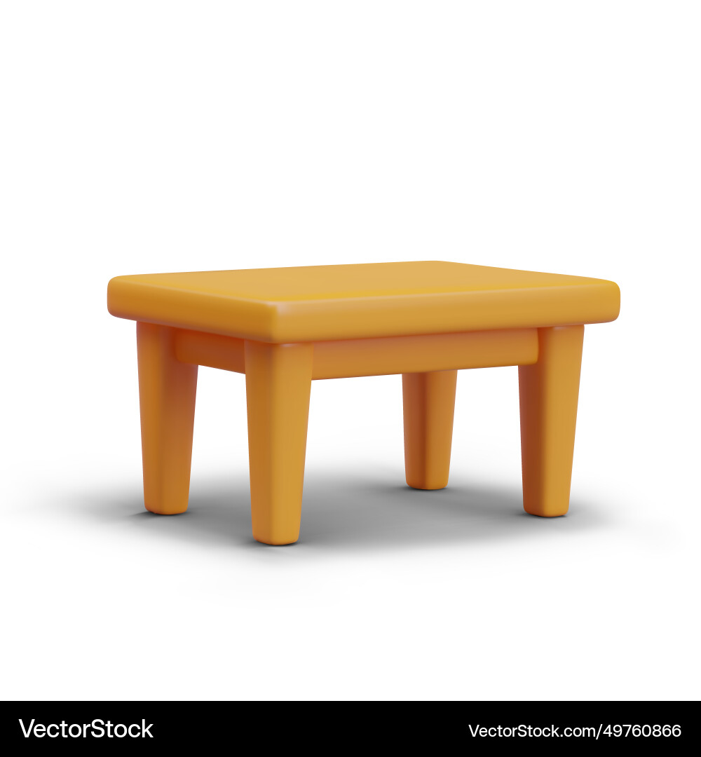Realistic rectangular table side view object Realistic rectangular table side view object vector image
