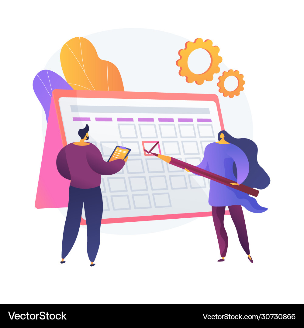 Scheduling concept metaphor Scheduling concept metaphor Vector Image