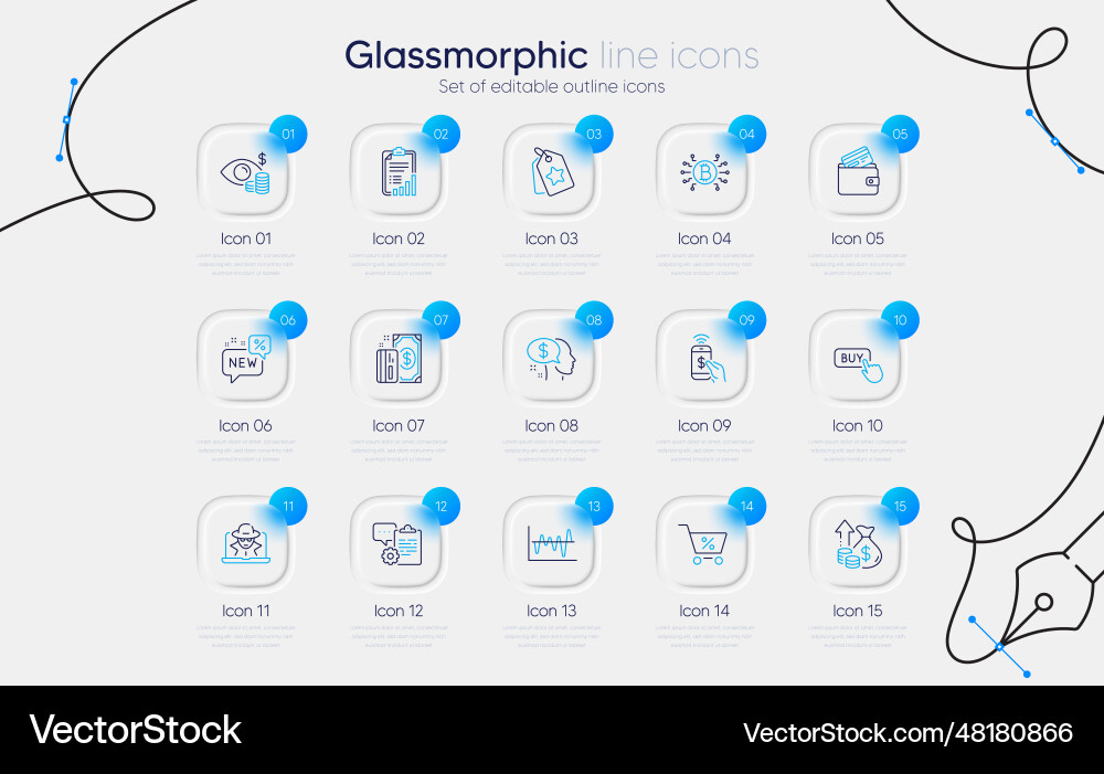 Set of payment buy button and stock analysis line Set of payment buy button and stock analysis line vector image