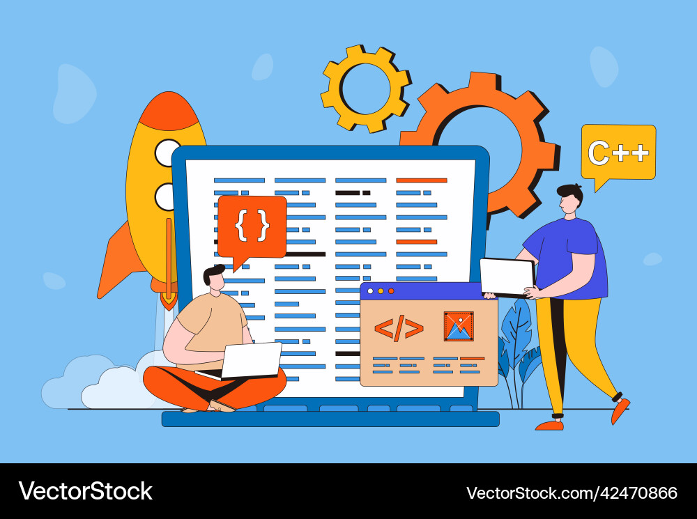 Software Development Web Concept vector image