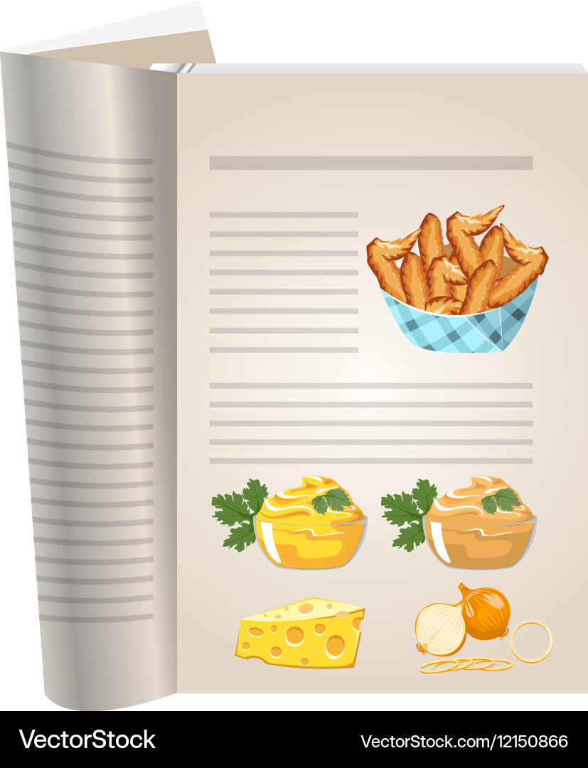 Template pages of a cookbook vector image
