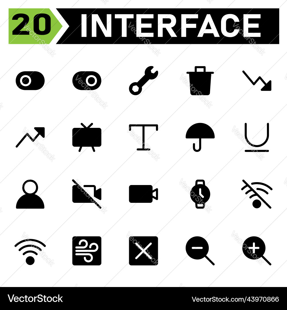User interface icon set include toggle left User interface icon set include toggle left vector image