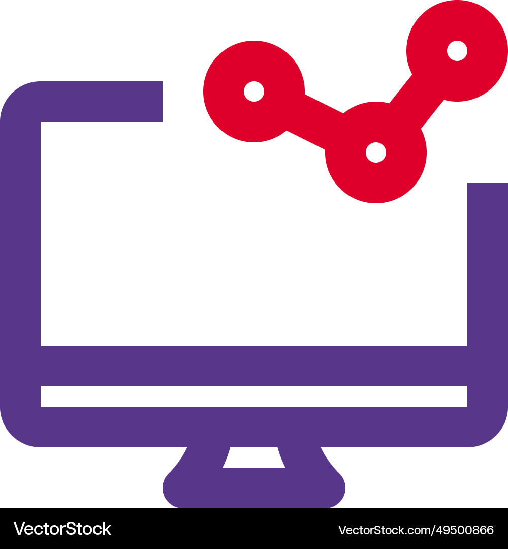 Visual representation of data on desktop screen vector image