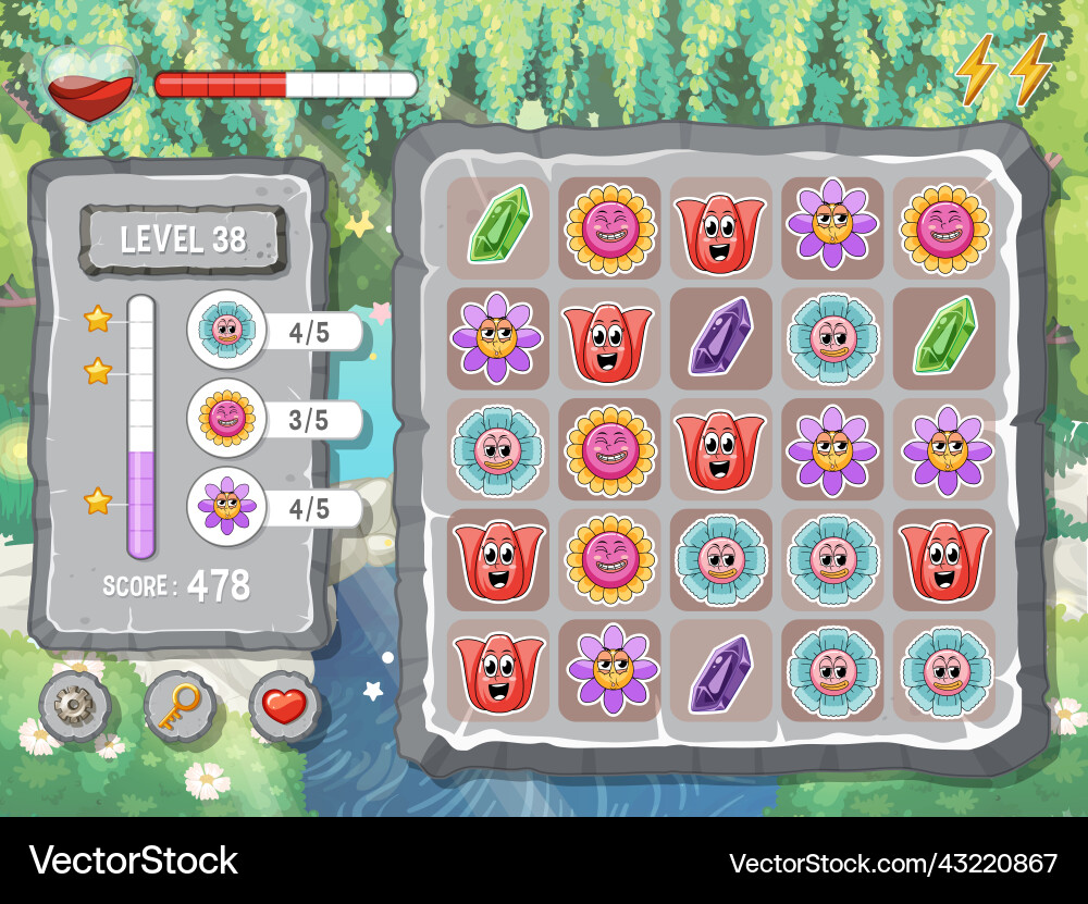A game background template with elements vector image