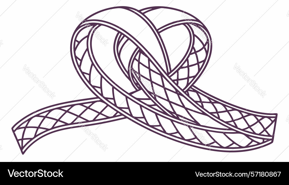 Abstract ribbon knot design continuous looping vector image