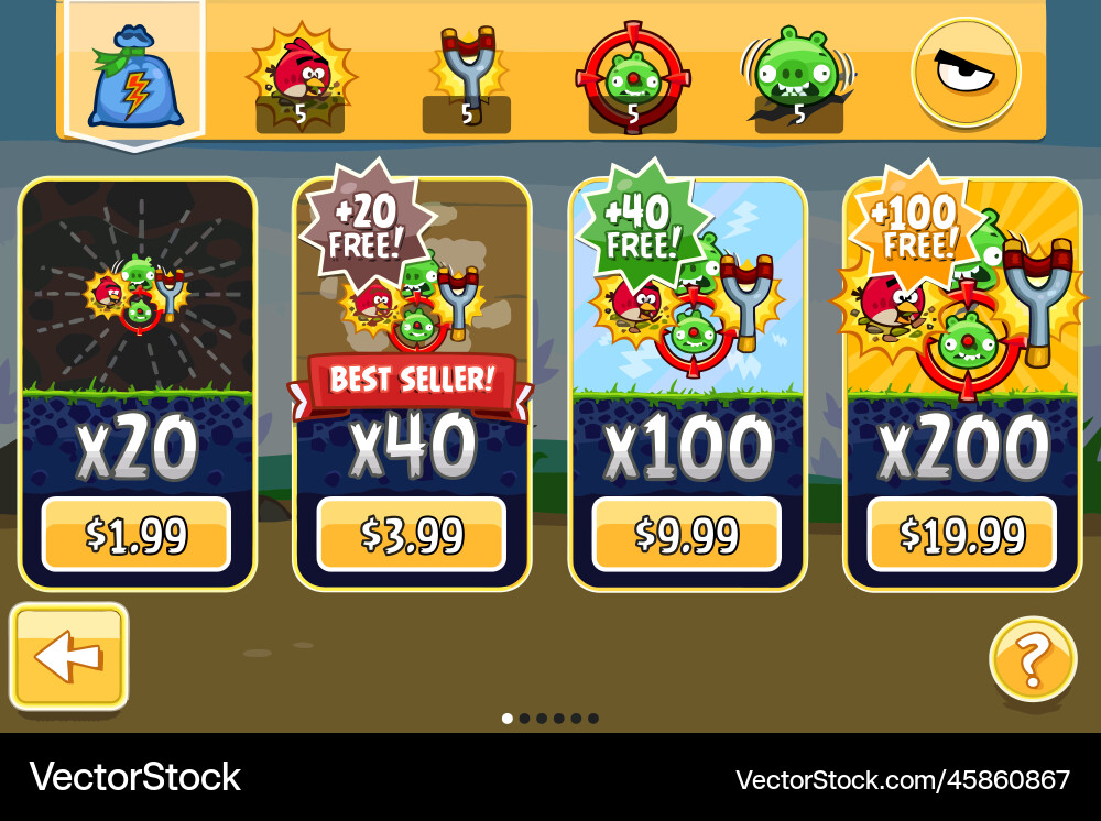 Complete set of level button game ui pop-up icon vector image