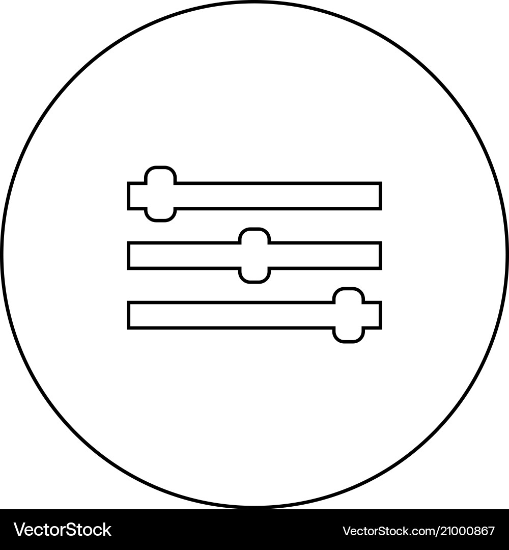 Control panel icon black color in circle Control panel icon black color in circle Vector Image