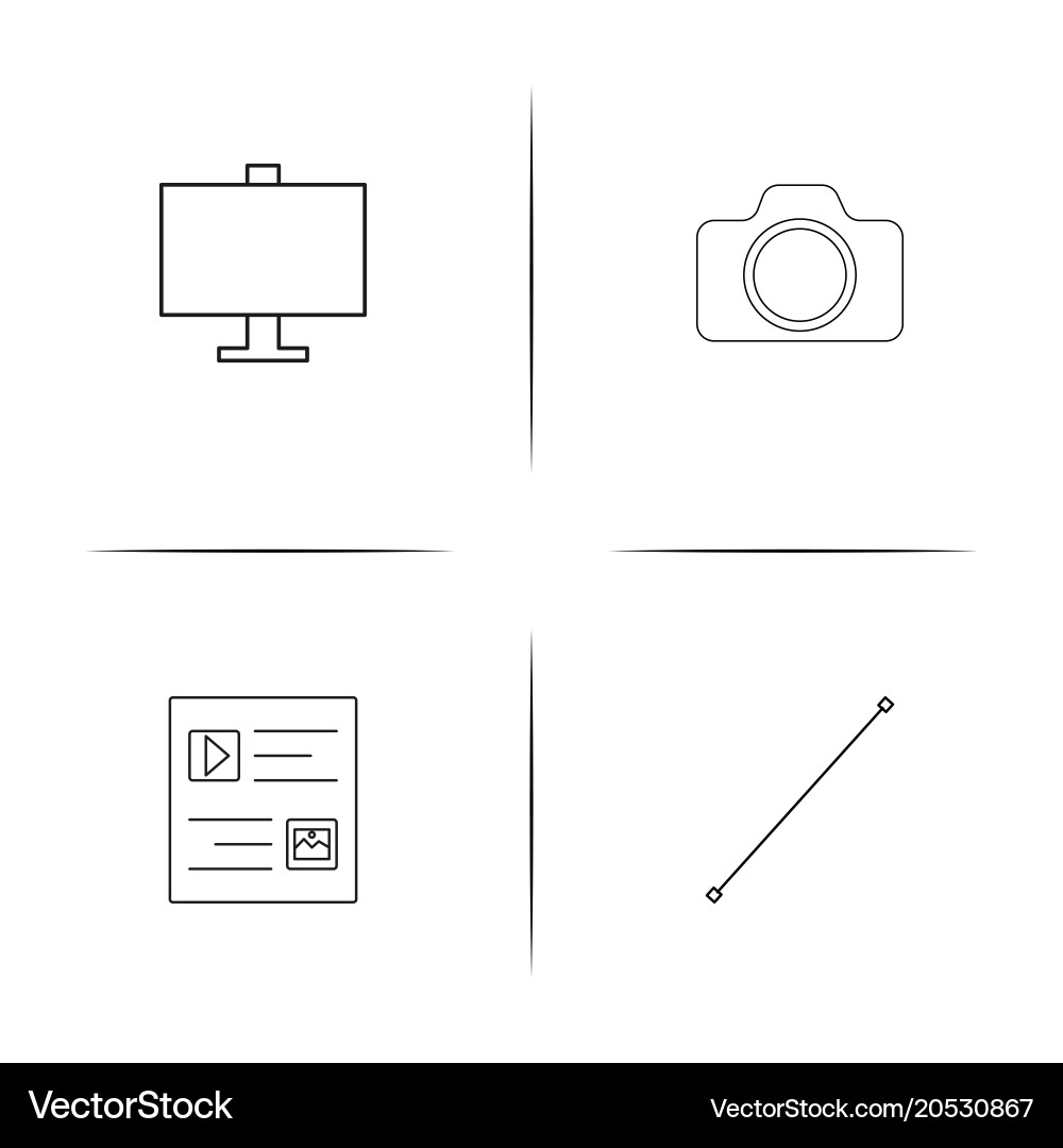 Creative process and design simple linear icons vector image