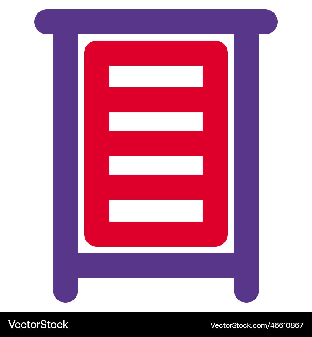 Curio with multiple shelves to display items Vector Image