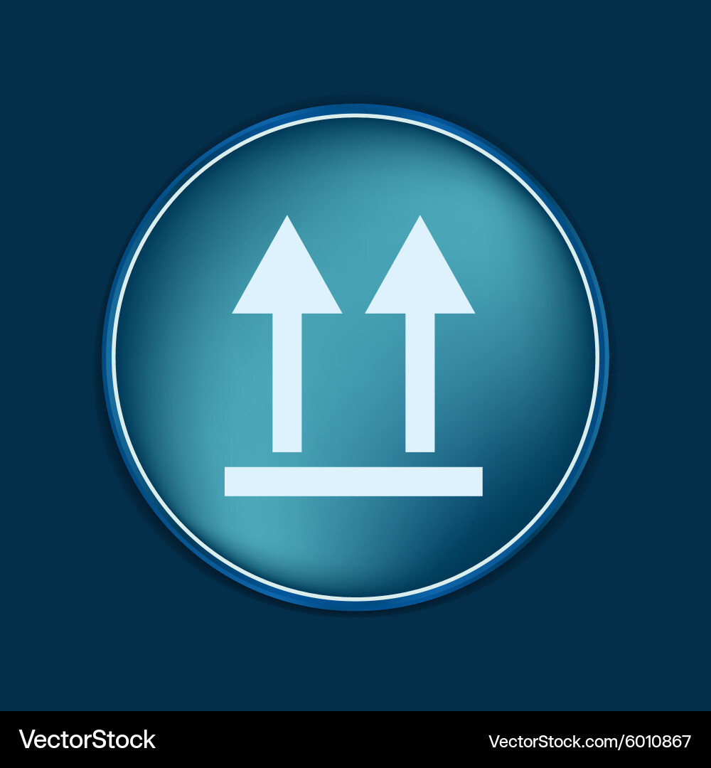 Fragile symbol arrow up logistic icon vector image