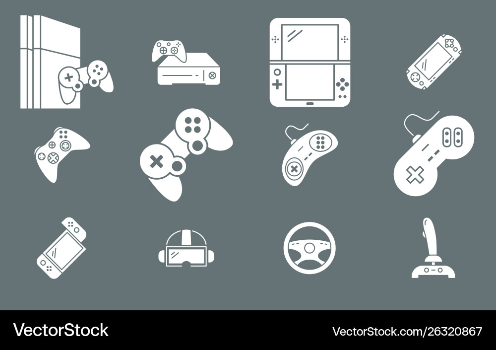 Gamepad and game console icons 02 Gamepad and game console icons 02 vector image
