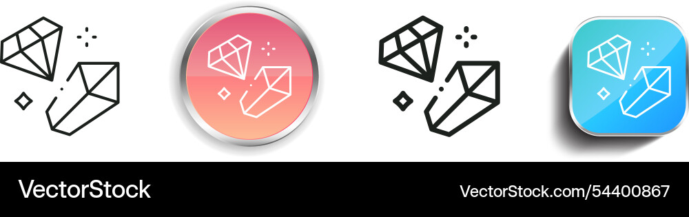 Gemstone icon thin linear regular and button vector image