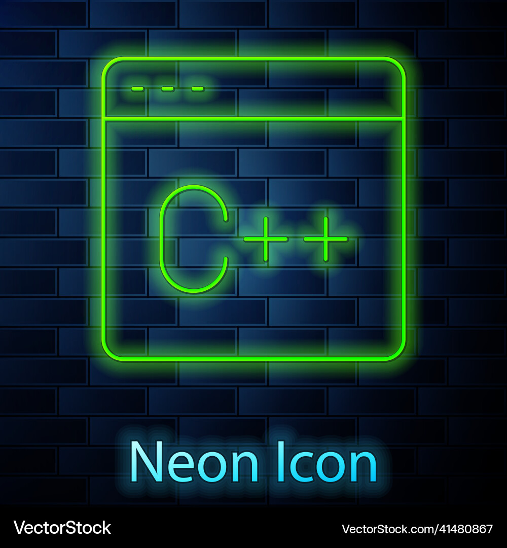 Glowing neon line software web developer Vector Image