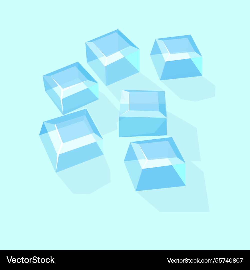 Ice cube collection with flat design Vector Image