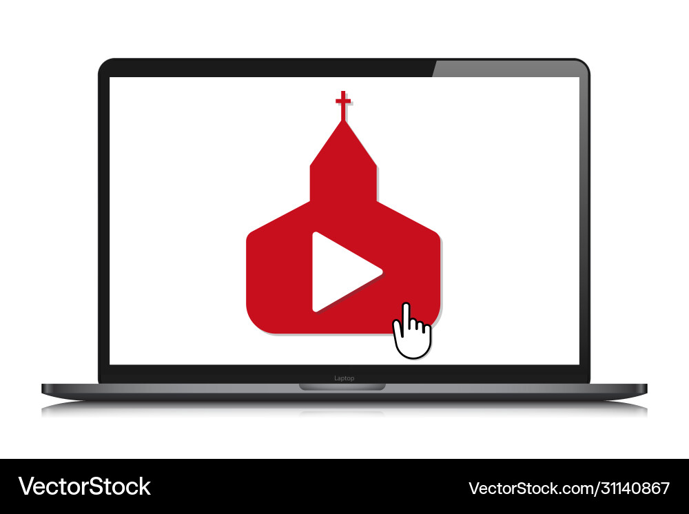 Laptop mockup online kirche video streaming Laptop mockup online kirche video streaming vektorbild