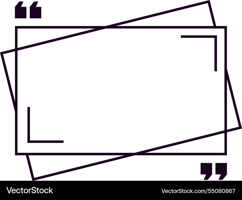 Minimalist black frame with double quotation marks Minimalist black frame with double quotation marks vector image