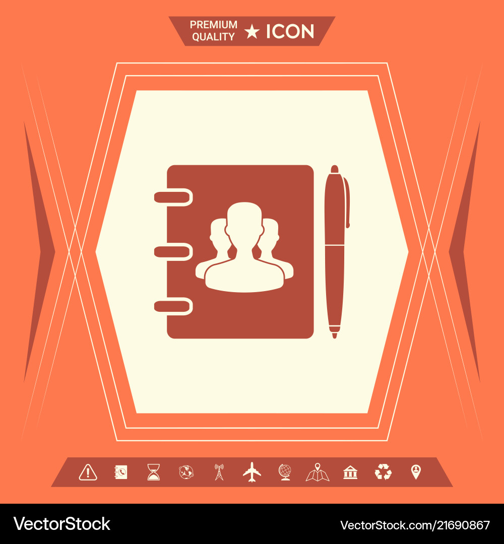 Notebook address phone book with symbol of group Notebook address phone book with symbol of group vector image