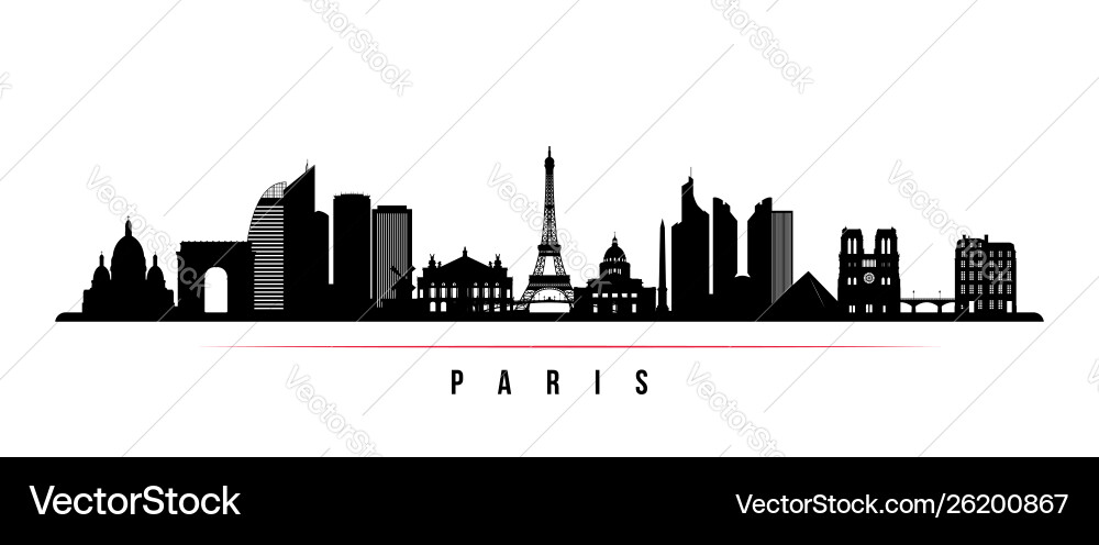 Paris City Skyline Silhouette Vector Image