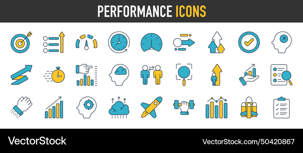 Performance icon set core value icons Performance icon set core value icons Vector Image