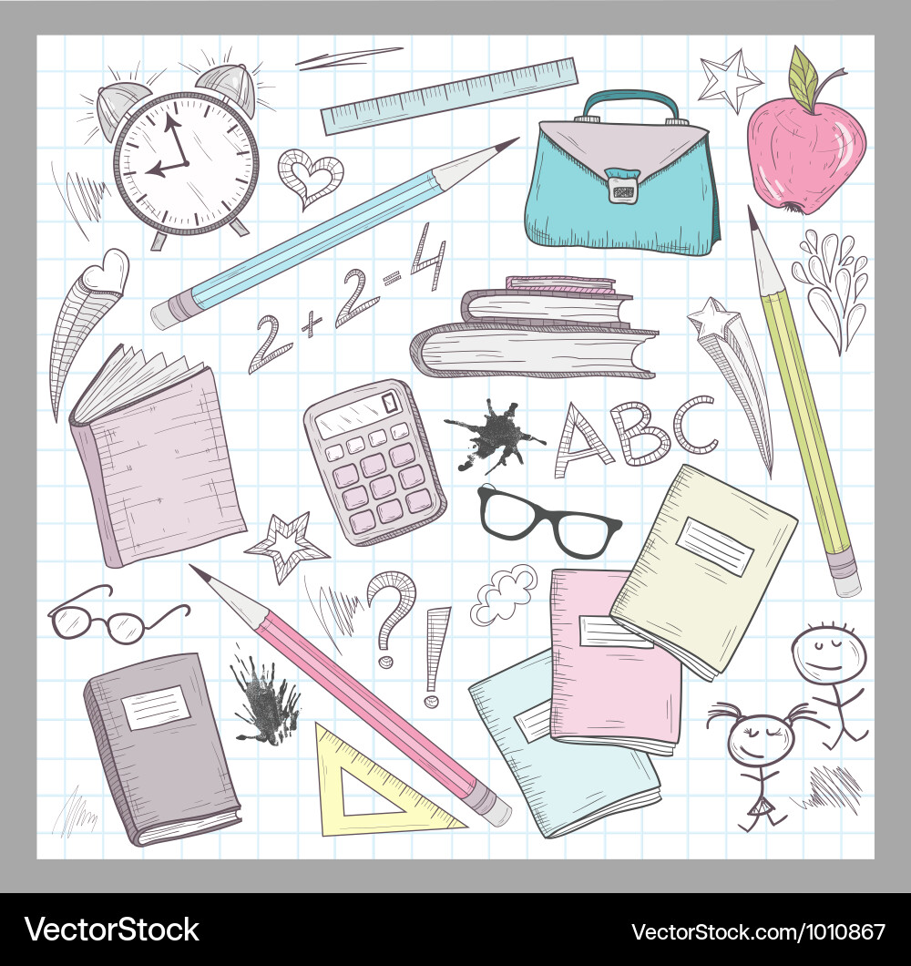 School supplies elements Royalty Free Vector Image