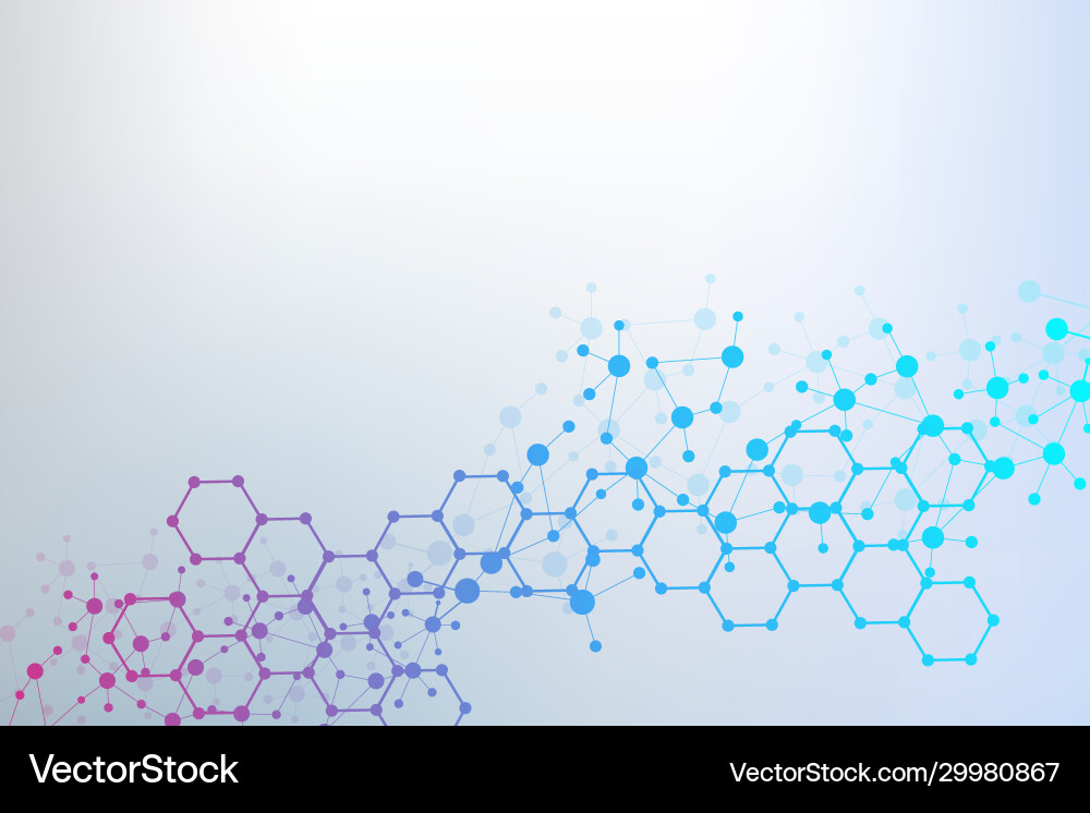 Science network pattern connecting lines and dots vector image