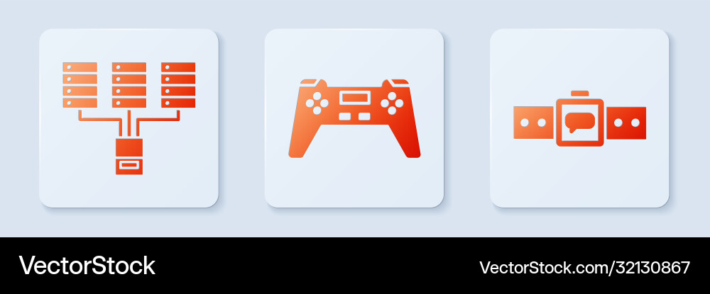 Set gamepad server data web hosting Set gamepad server data web hosting vector image