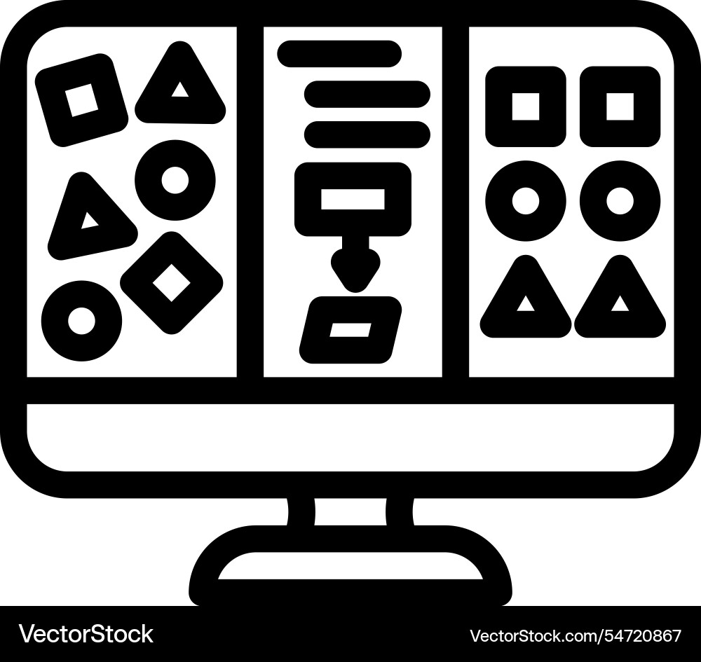 Unsupervised machine learning line icon vector image