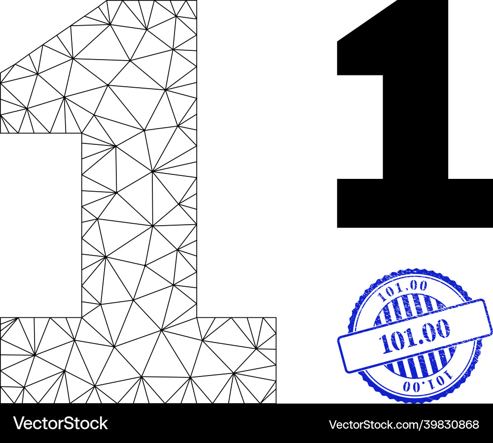 10100 textured seal and web net digit one 10100 textured seal and web net digit one vector image