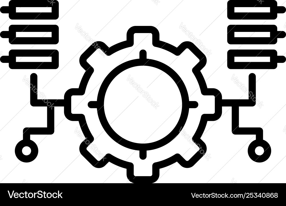 Ai gear program icon outline style Ai gear program icon outline style vector image