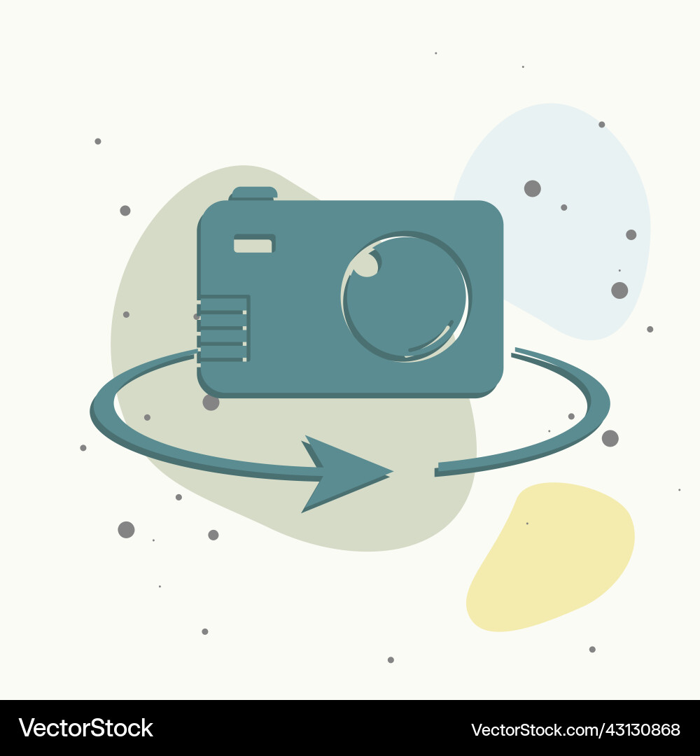 Camera rotate icon retro in multicolored Camera rotate icon retro in multicolored Vector Image