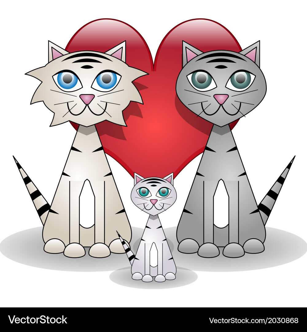 Cats family (2030868) – Royalty-Free Vector | VectorStock
