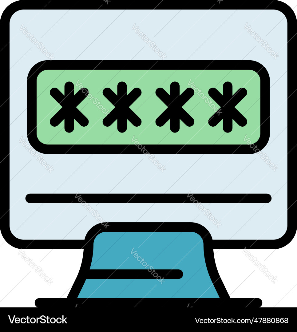 Computer password icon flat Computer password icon flat vector image