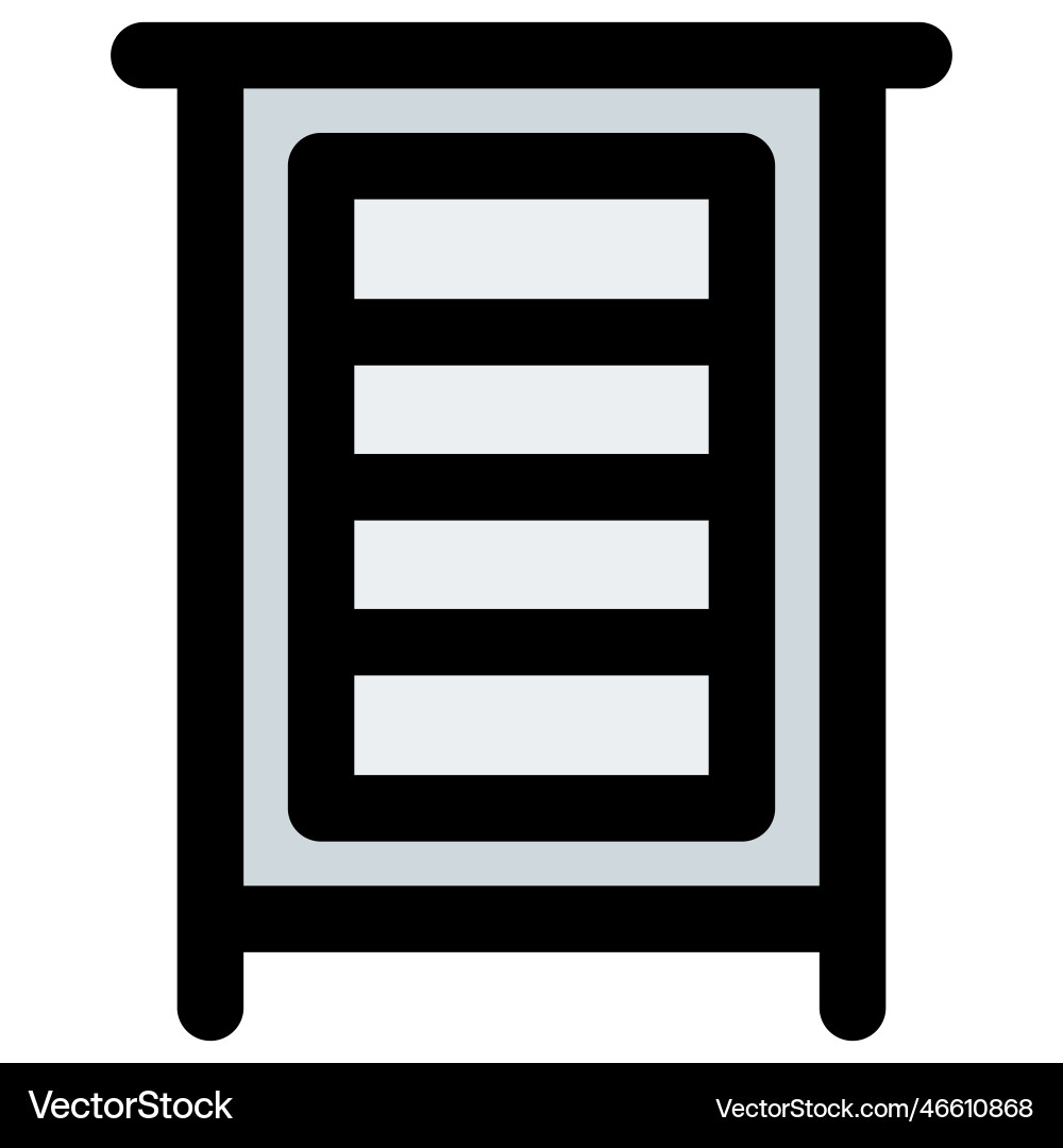Curio with multiple shelves to display items Vector Image