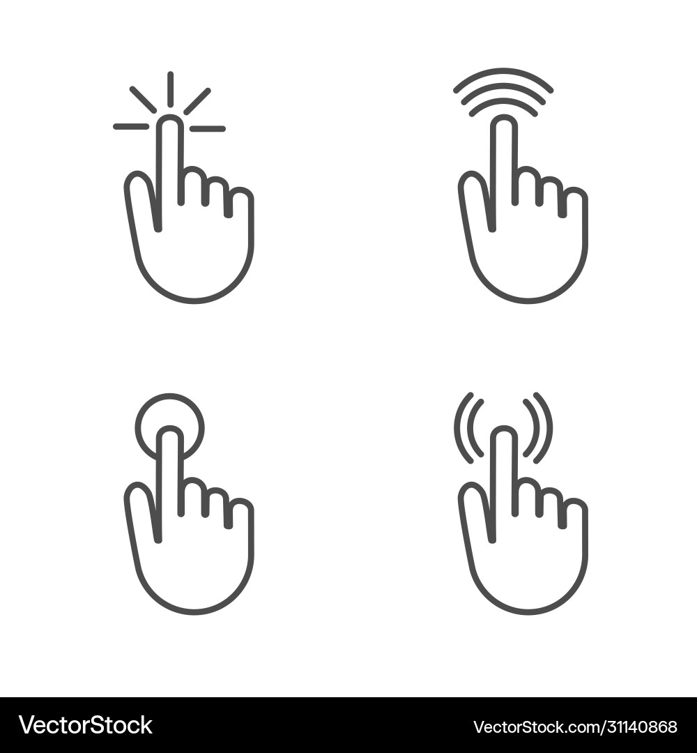 Cursor click icon isolated white background Cursor click icon isolated white background vector image