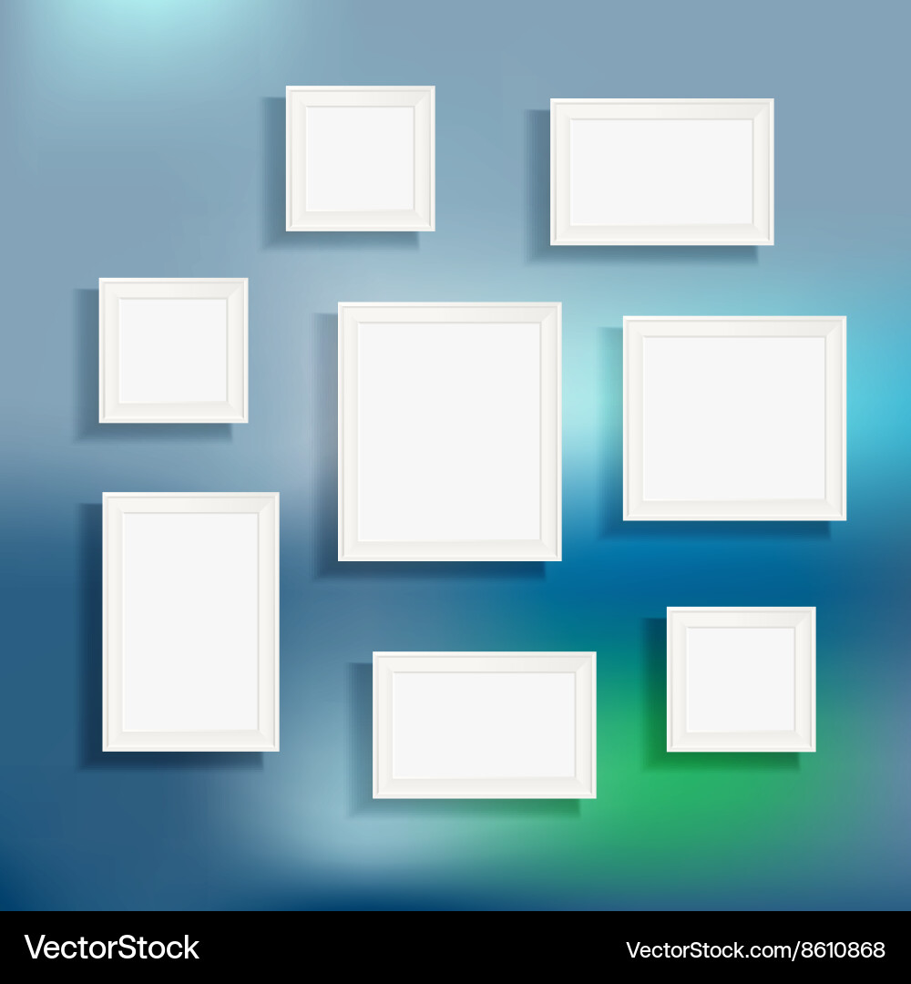 Different frames on blured background template vector image