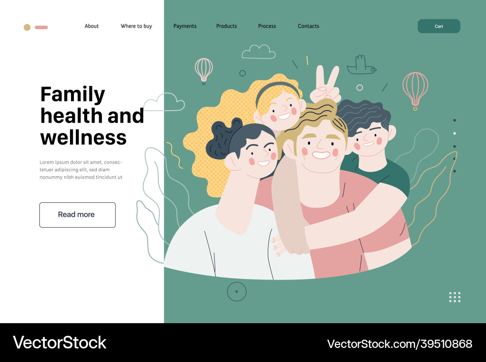 Family health and wellness - medical insurance web Family health and wellness - medical insurance web vector image