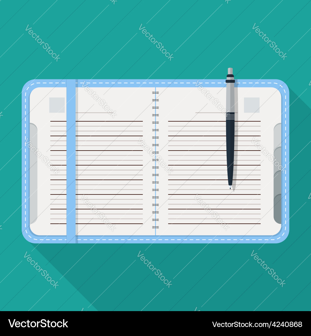 Flat notepad modern web icon Vector Image