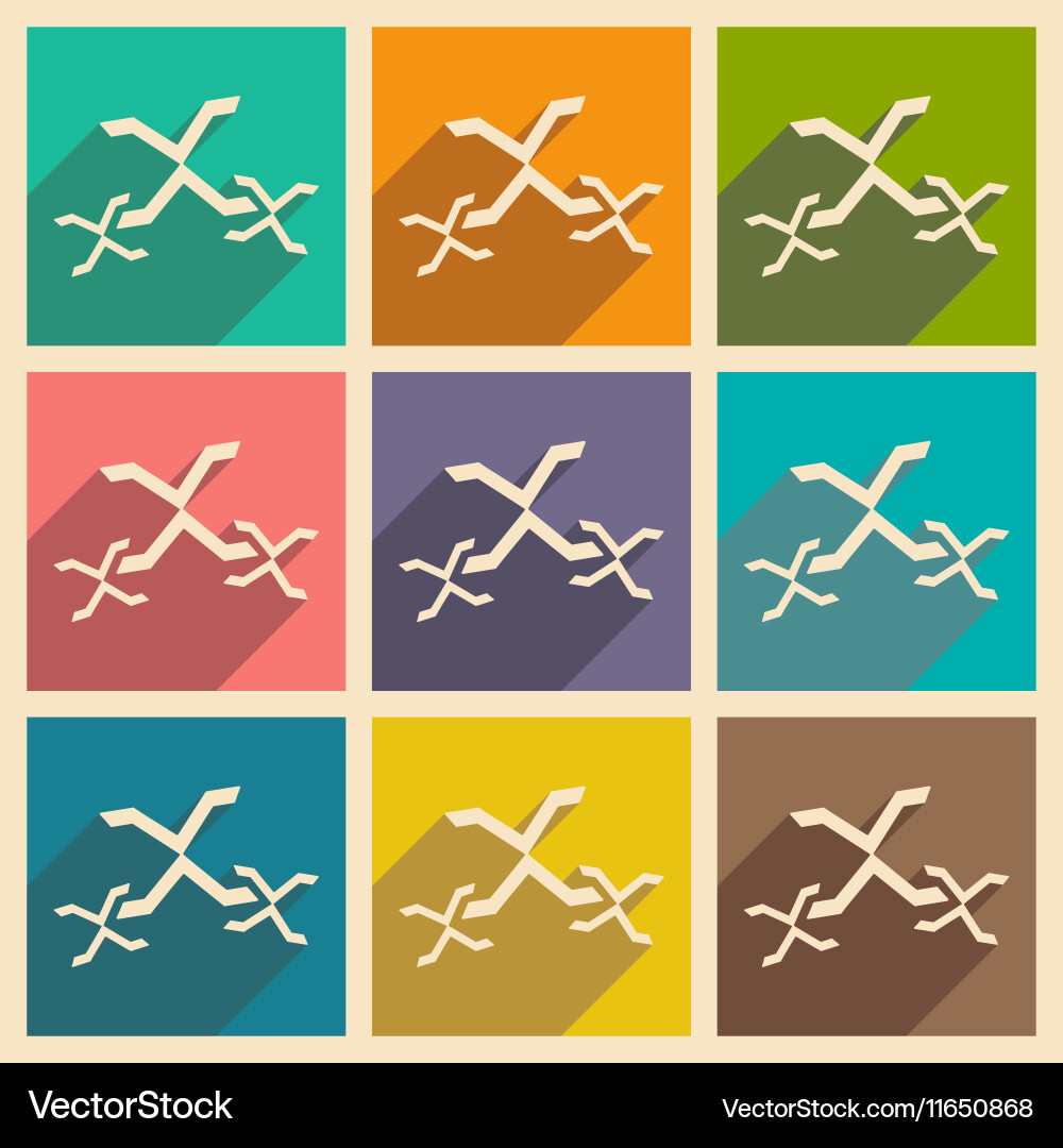 Flat with shadow concept and mobile application vector image