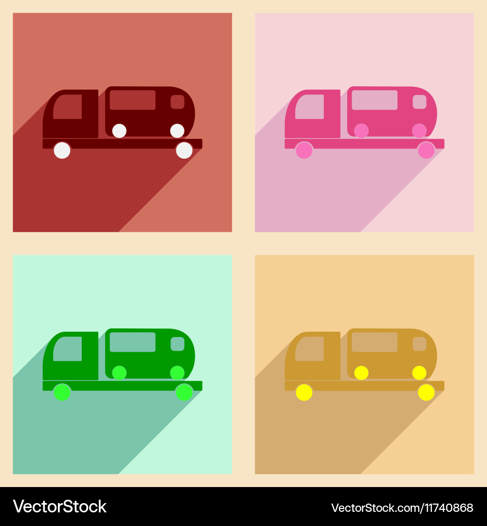 Flat with shadow concept and mobile application vector image