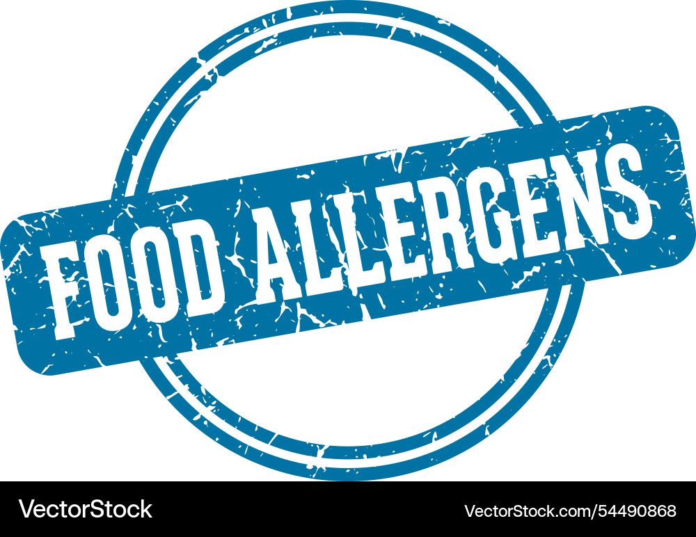 Food allergens stamp vector image