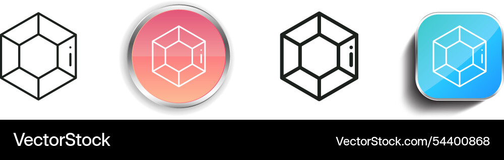 Gemstone icon thin linear regular and button vector image