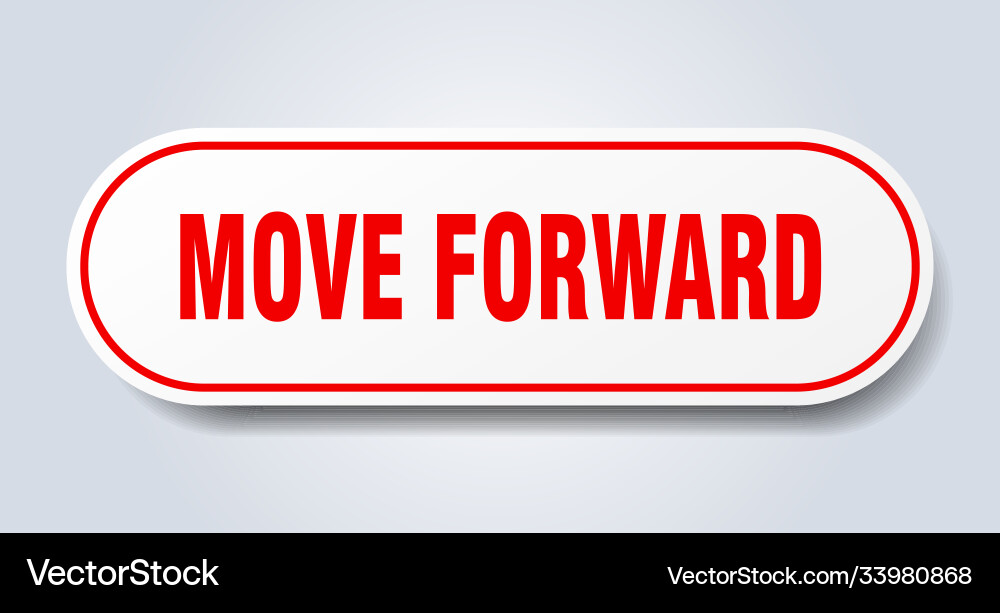 Move forward sign rounded isolated button white Vector Image