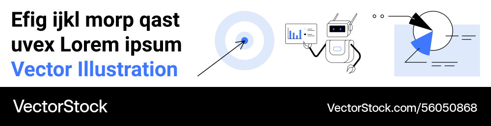 Robotic automation data charts and target Robotic automation data charts and target Vector Image