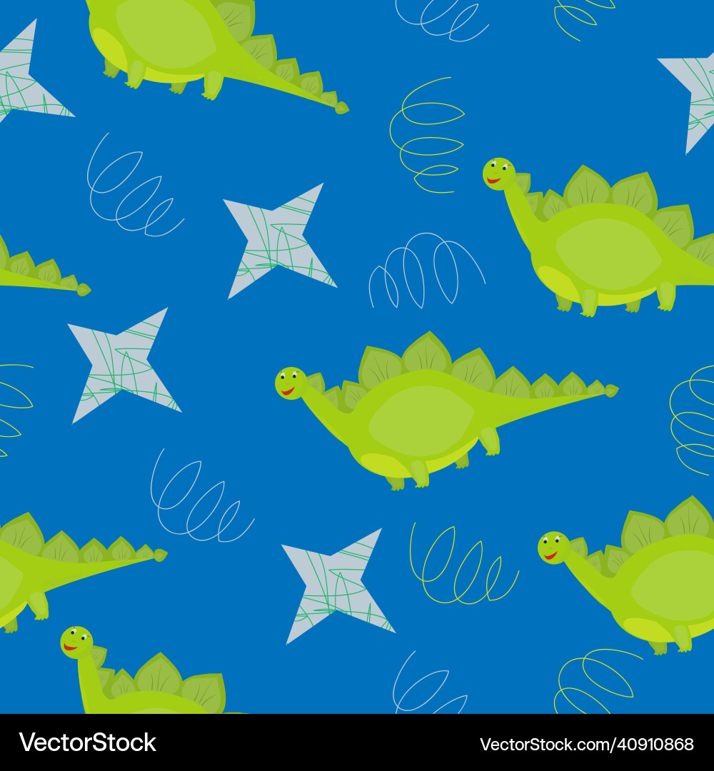 Seamless pattern with dinosaurs Vector Image