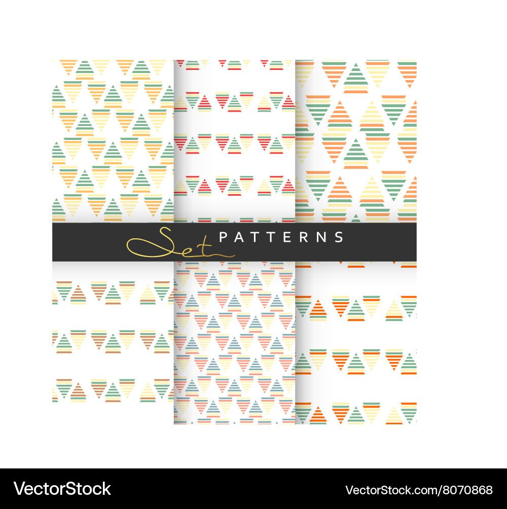 Set of 6 seamless retro geometric patterns Vector Image