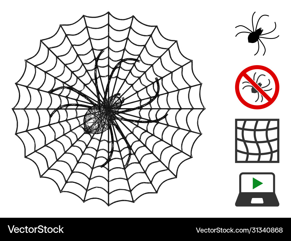 Spider net web mesh Spider net web mesh vector image